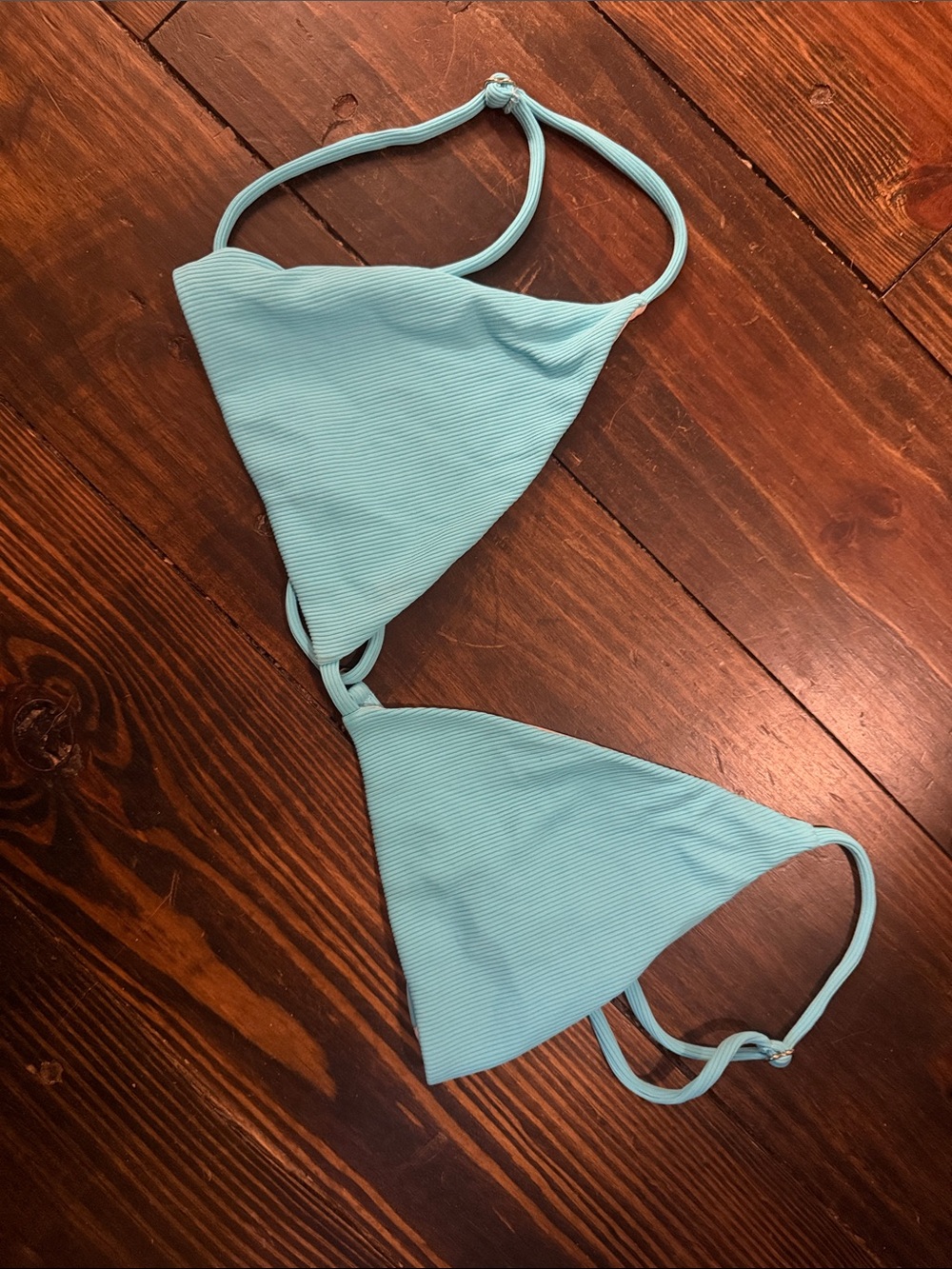 MAI Ocean Ribbed String Bikini Top L